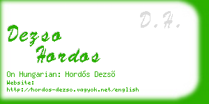 dezso hordos business card