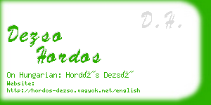 dezso hordos business card